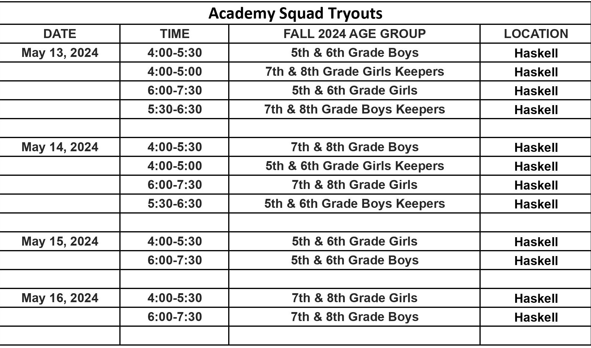 As Tryouts